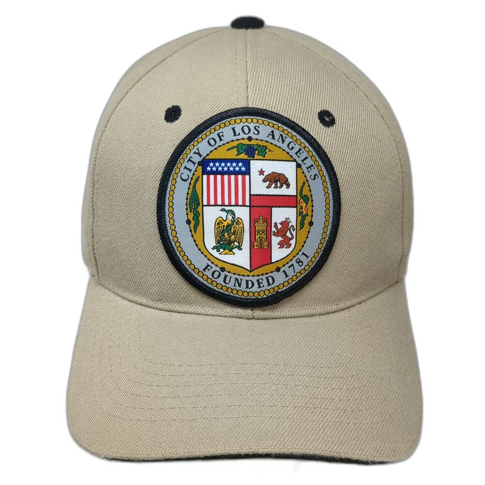 Baseball Cap Beige One Size Los Angeles City Seal Strapback Hat Sandwich Bill